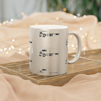 Semi Truck Metallic Coffee Mug