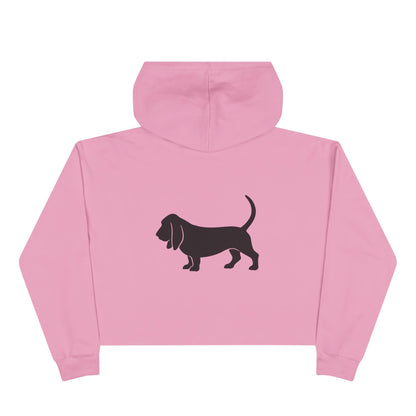 Basset Hound Silhouette Women's Crop Hoodie