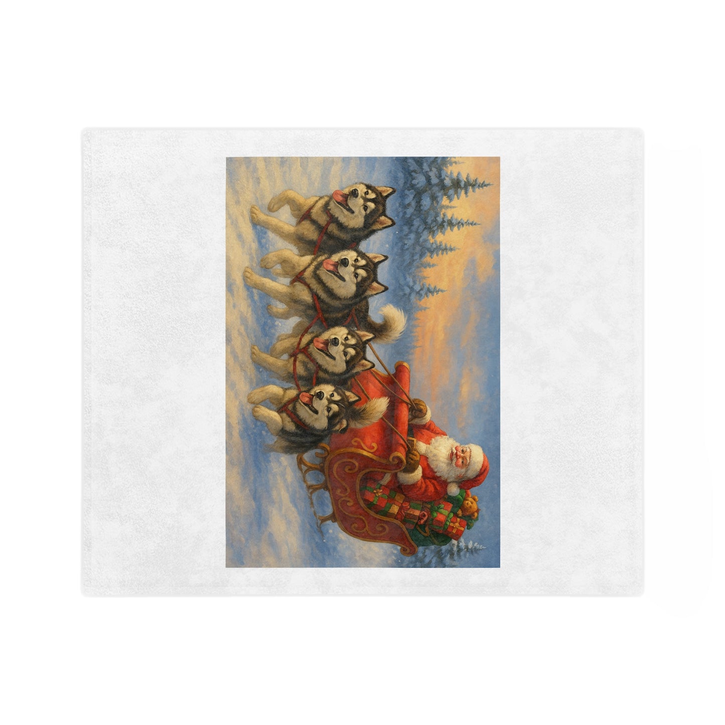 Dashing Through The Snow Velveteen Microfiber Blanket