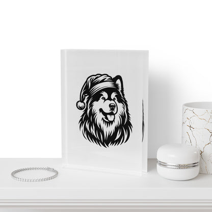 Santa Paws Malamute Acrylic Photo Block