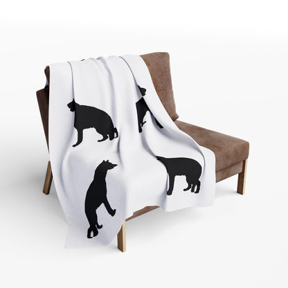 German Shepherd Silhouette Arctic Fleece Blanket