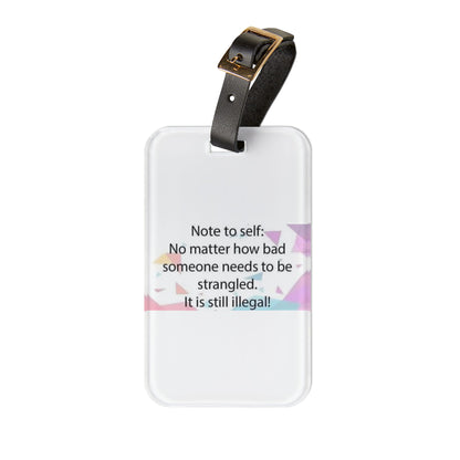 Note To Self Leather Strap Luggage Tag