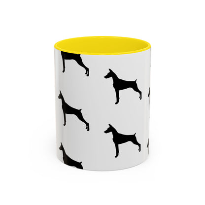 Doberman Silhouette 2-Tone Coffee Mug