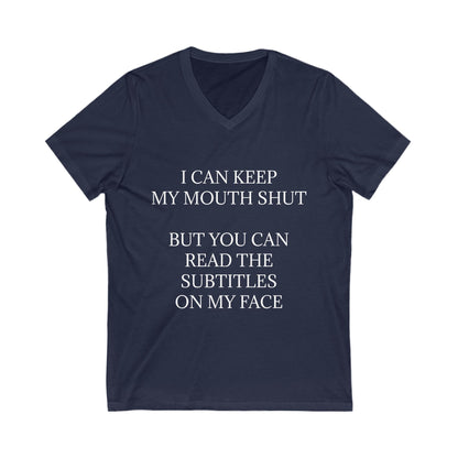 Subtitles Unisex Short Sleeve V-Neck Tee