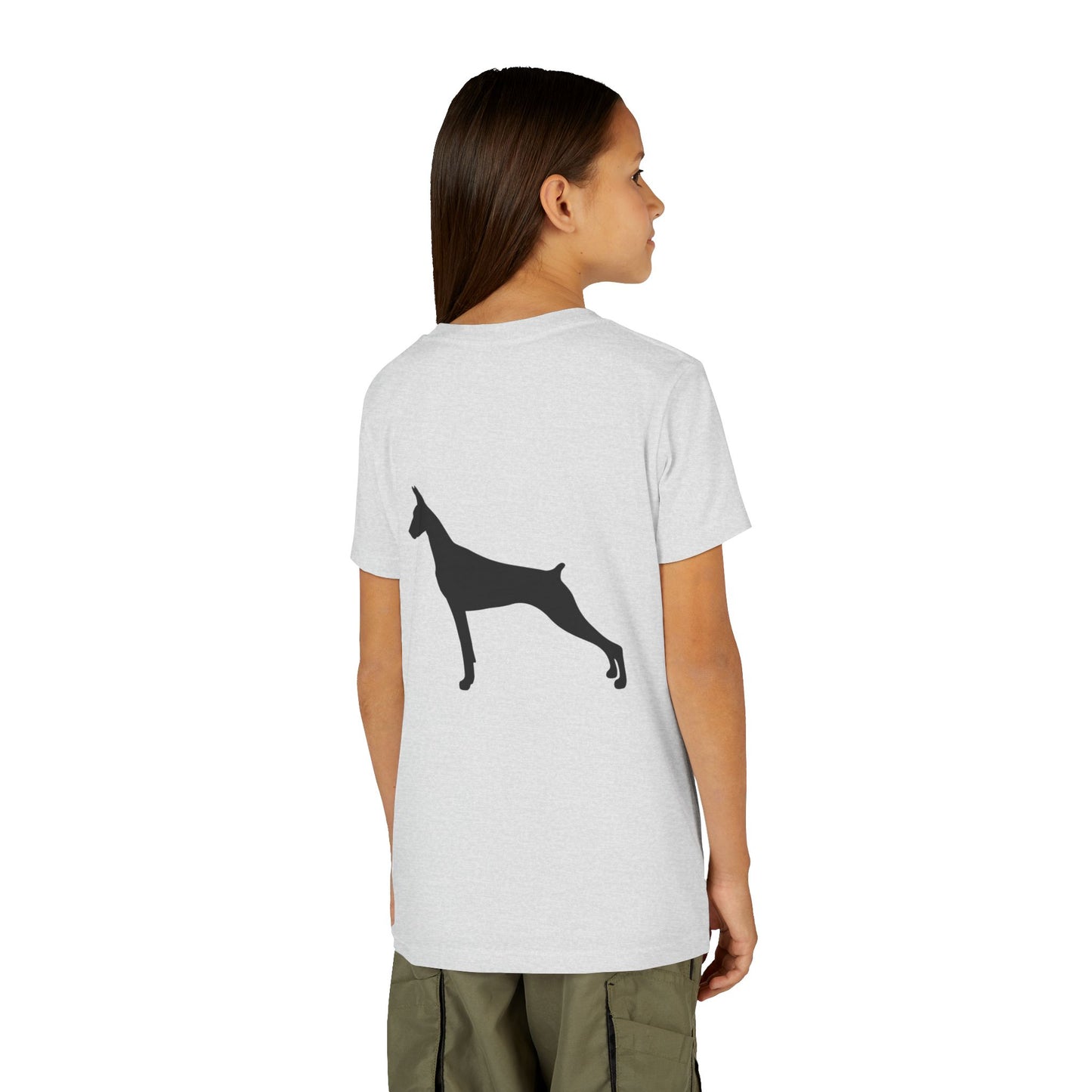 Doberman Silhouette Youth Unisex Short Sleeve Crewneck Tee