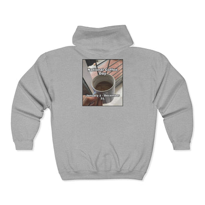 National Coffee Day Unisex Full Zip Hoodie
