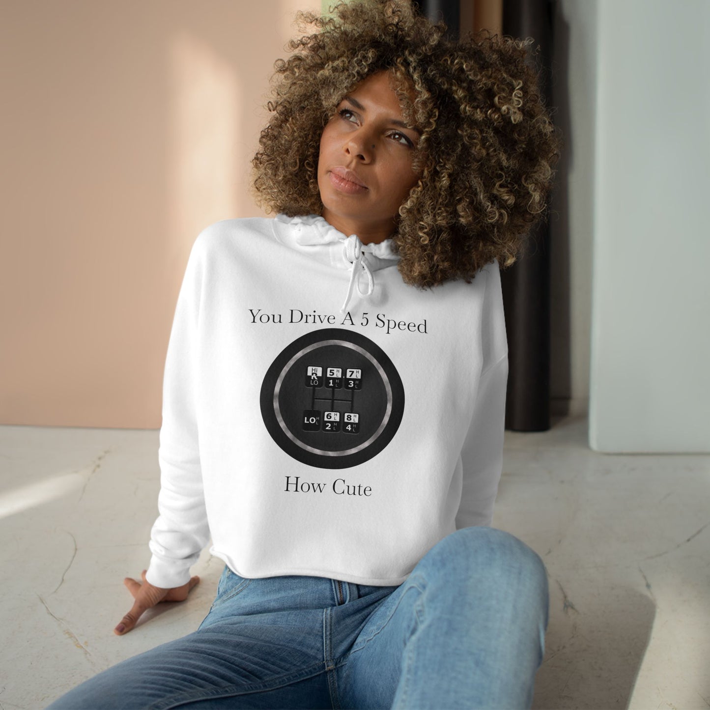 5 Speed How Cute Women's Crop Hoodie
