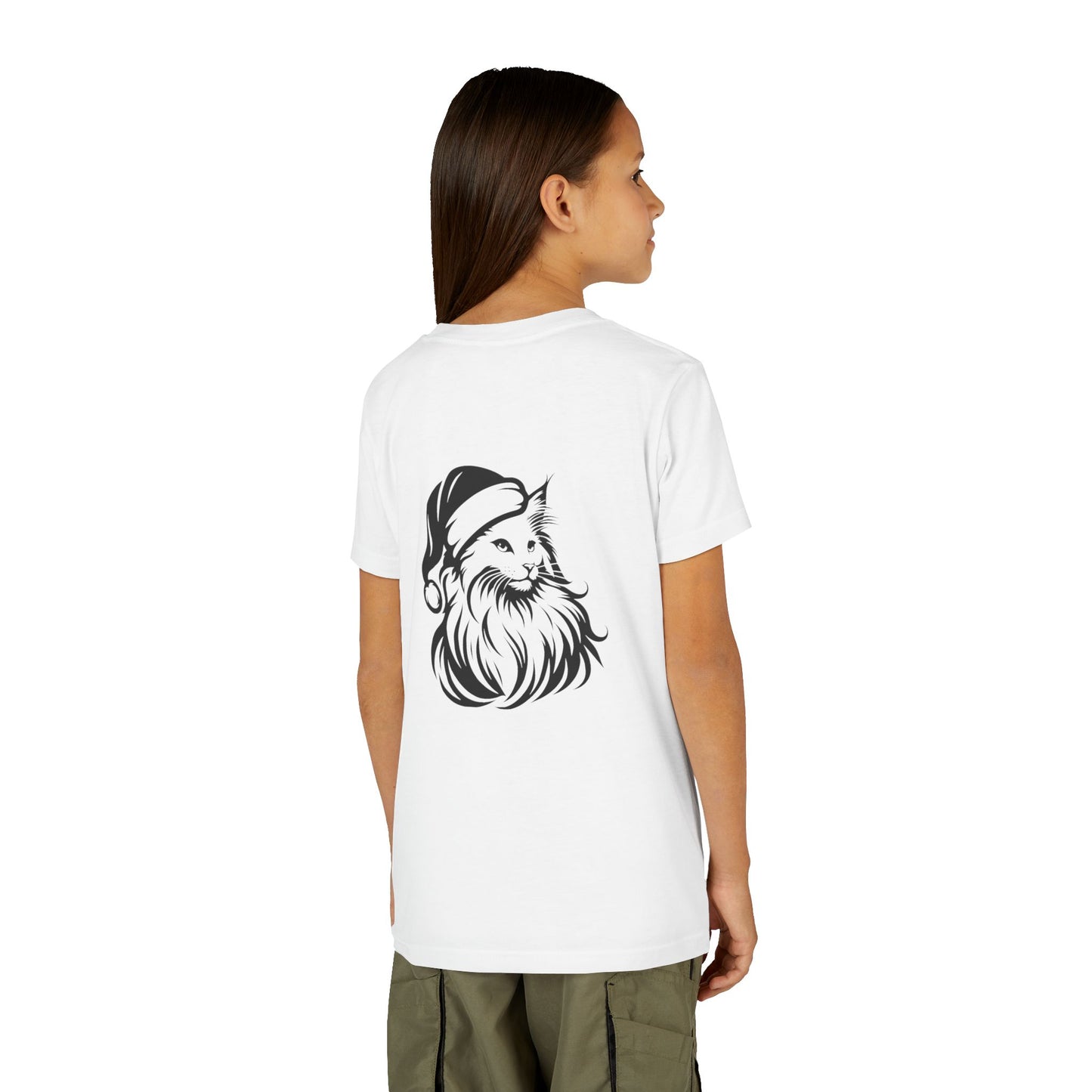 Santa Paws Cat Youth Unisex Short Sleeve Crewneck Tee