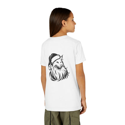 Santa Paws Cat Youth Unisex Short Sleeve Crewneck Tee