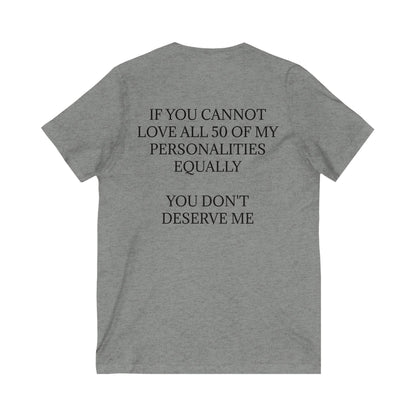50 Personalities Unisex Short Sleeve V-Neck Tee