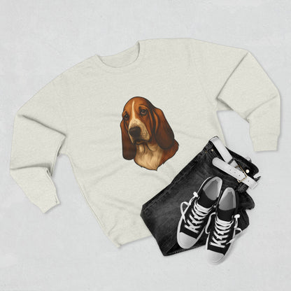 Basset Hound Head Unisex Crewneck Sweatshirt