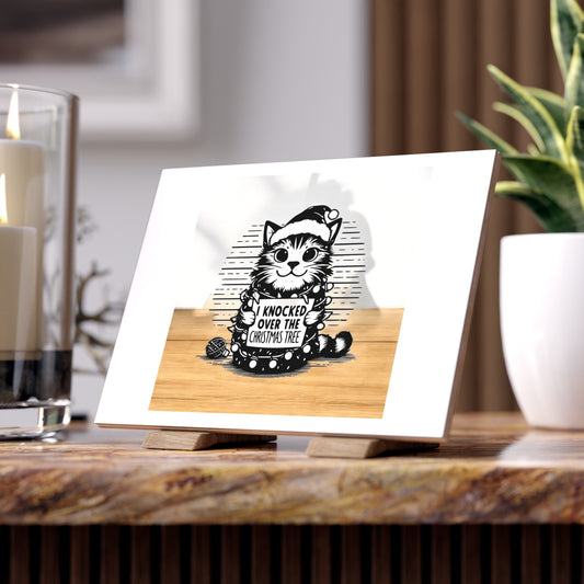 Naughty Cat Ceramic Photo Tile