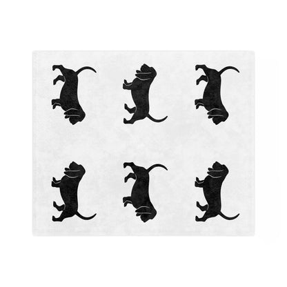 Basset Hound Silhouette Velveteen Microfiber Blanket