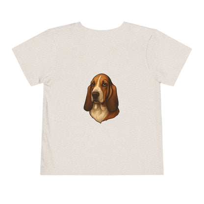Basset Hound Head Toddler Unisex Short Sleeve Crewneck Tee