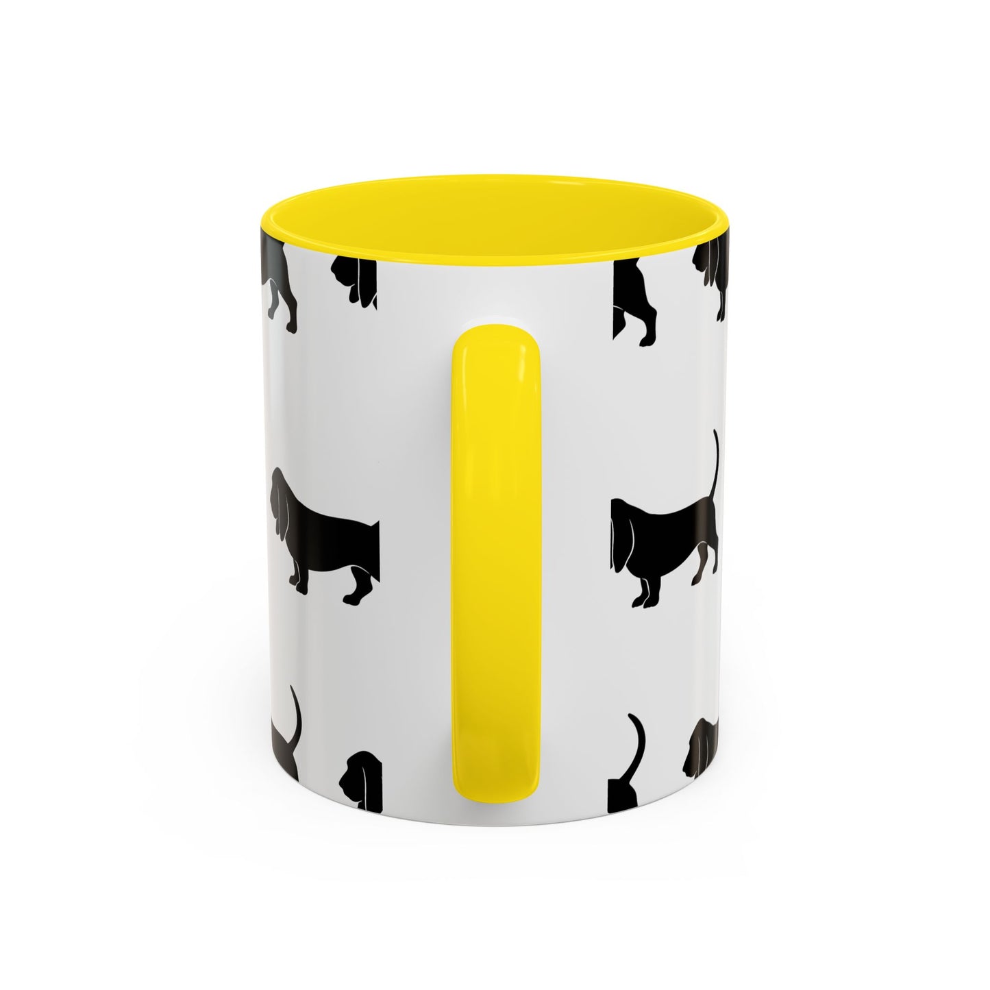 Basset Hound Silhouette 2-Tone Coffee Mug