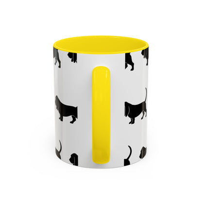 Basset Hound Silhouette 2-Tone Coffee Mug