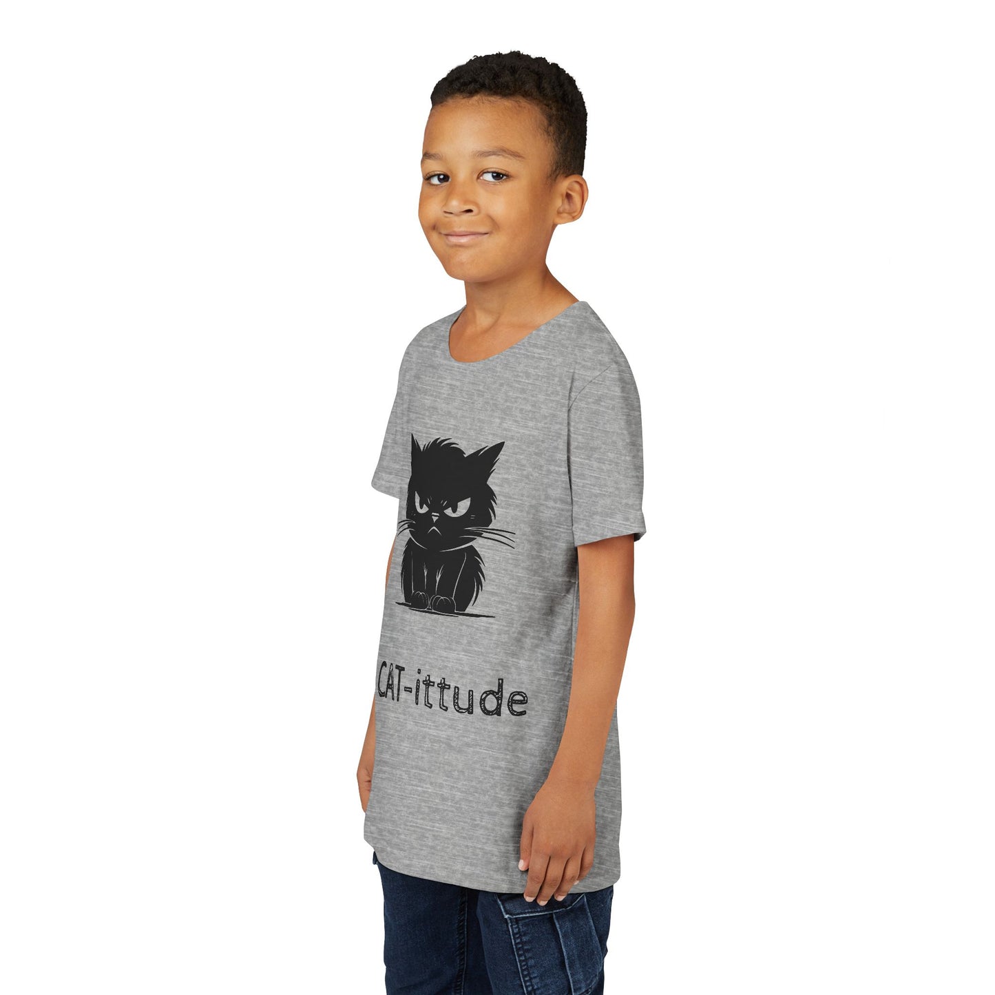 CAT-ittude Youth Unisex Short Sleeve Crewneck Tee