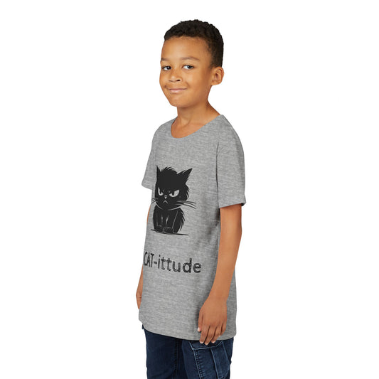 CAT-ittude Youth Unisex Short Sleeve Crewneck Tee