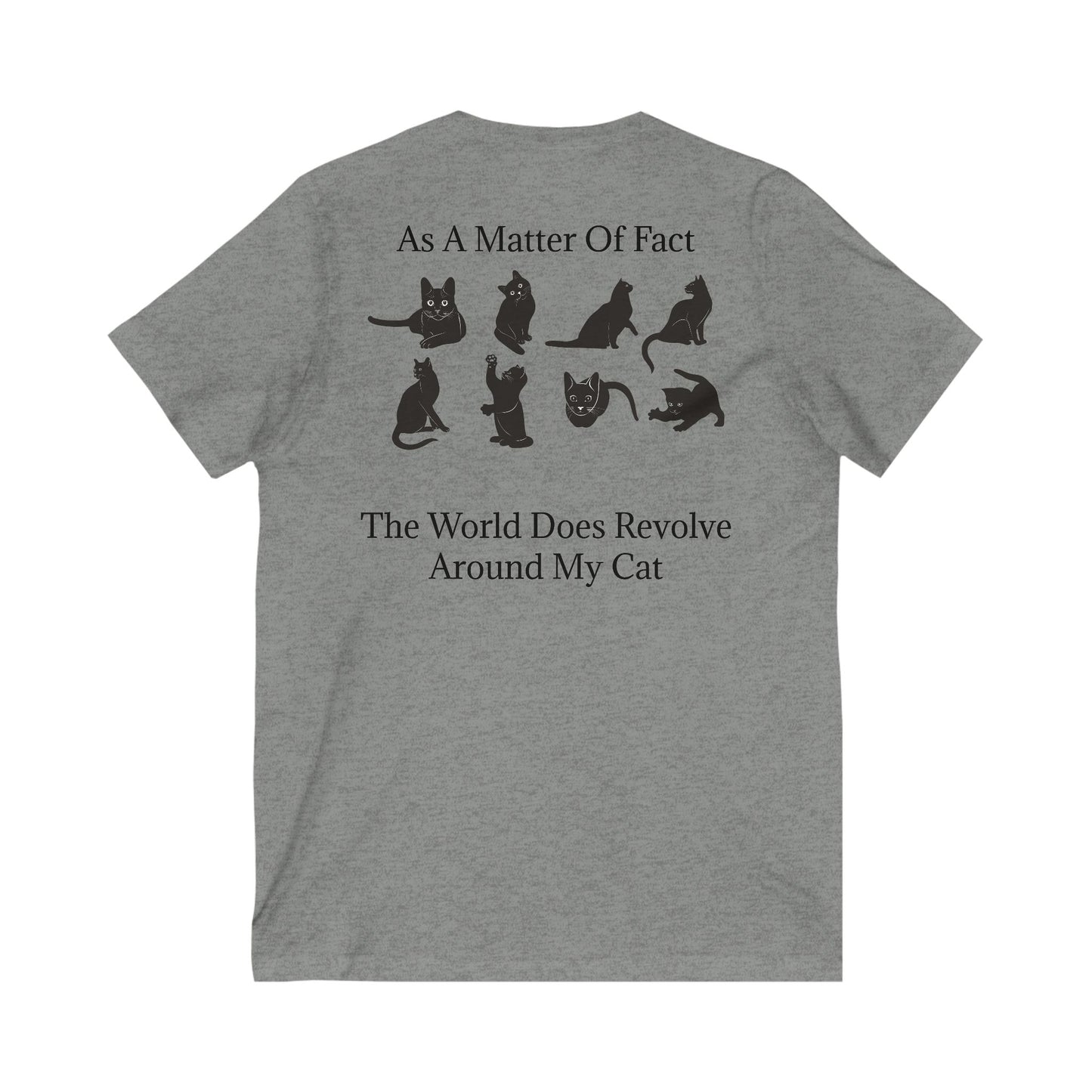 Matter Of Fact Cat Unisex Short Sleeve V-Neck Tee