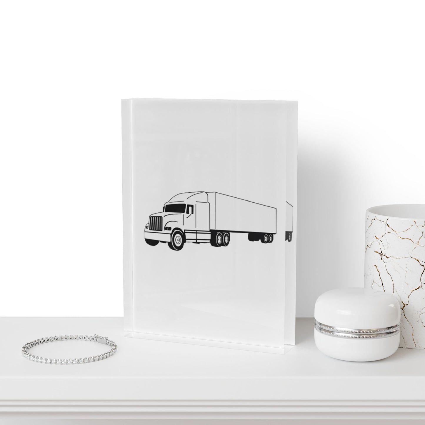 Semi Truck Acrylic Photo Block