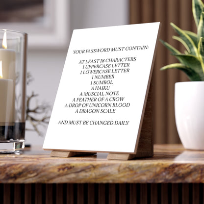 Password Ceramic Photo Tile
