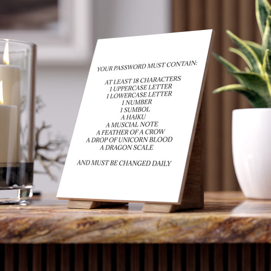 Password Ceramic Photo Tile