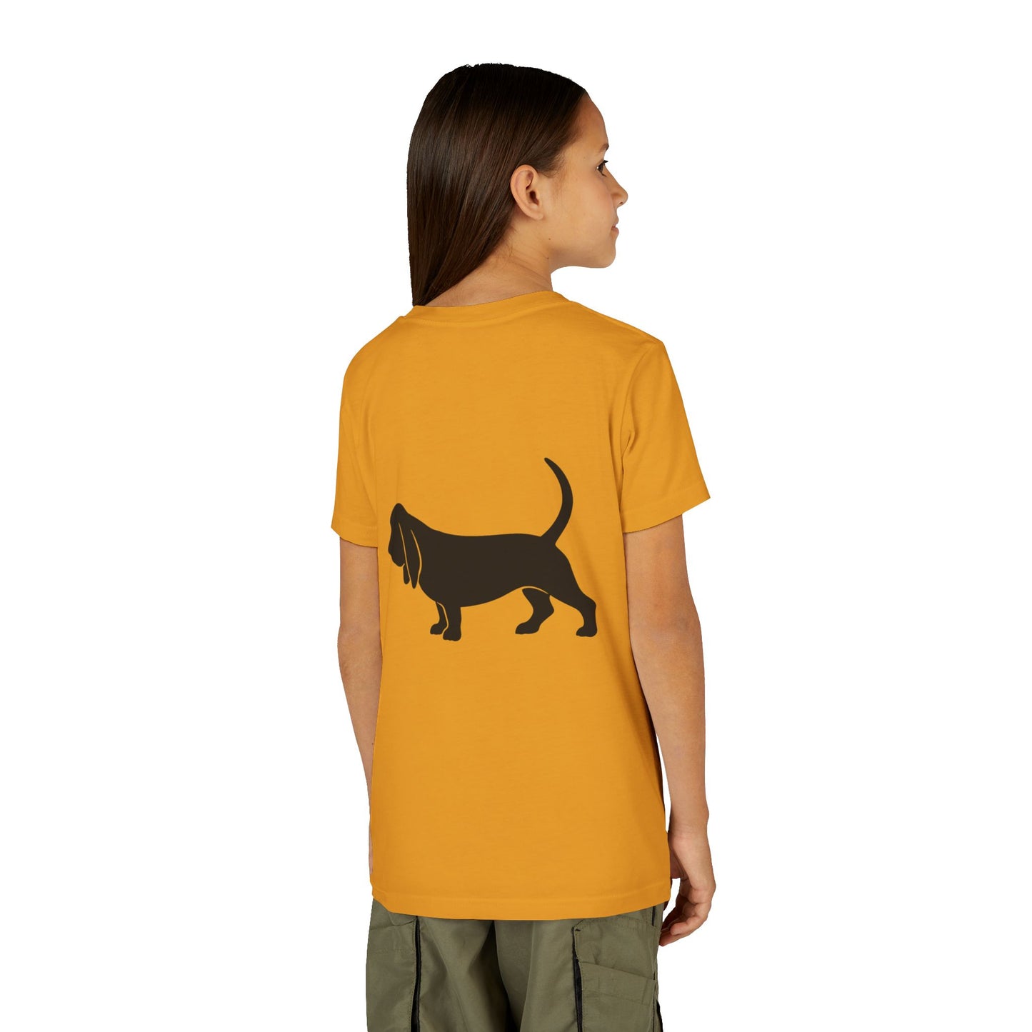 Basset Hound Silhouette Youth Unisex Short Sleeve Crewneck Tee