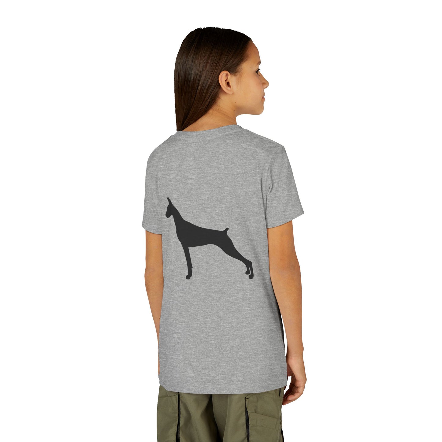 Doberman Silhouette Youth Unisex Short Sleeve Crewneck Tee