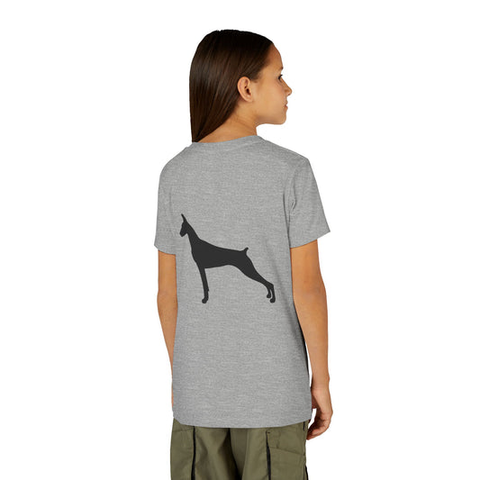 Doberman Silhouette Youth Unisex Short Sleeve Crewneck Tee