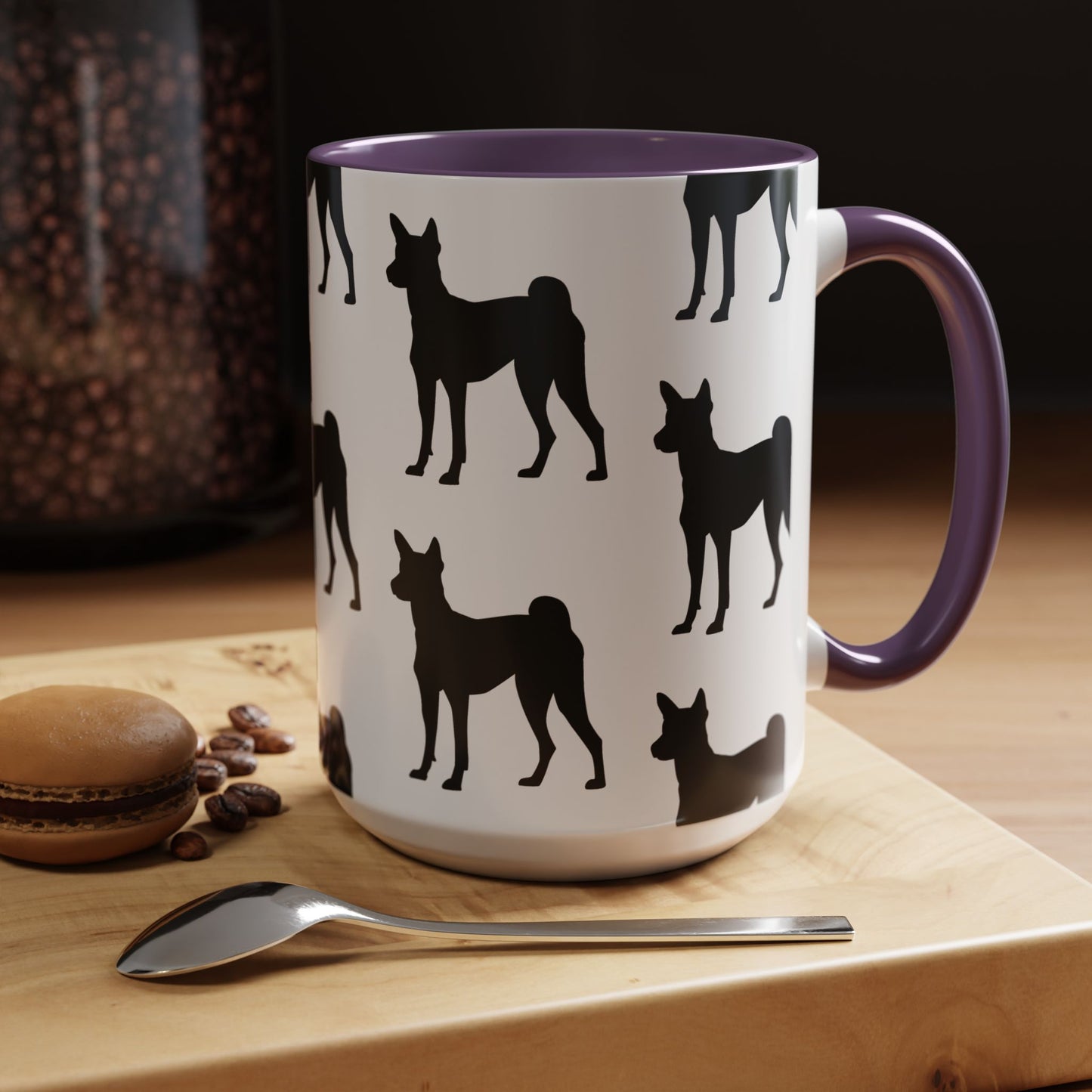 Basenji Silhouette 2-Tone Coffee Mug