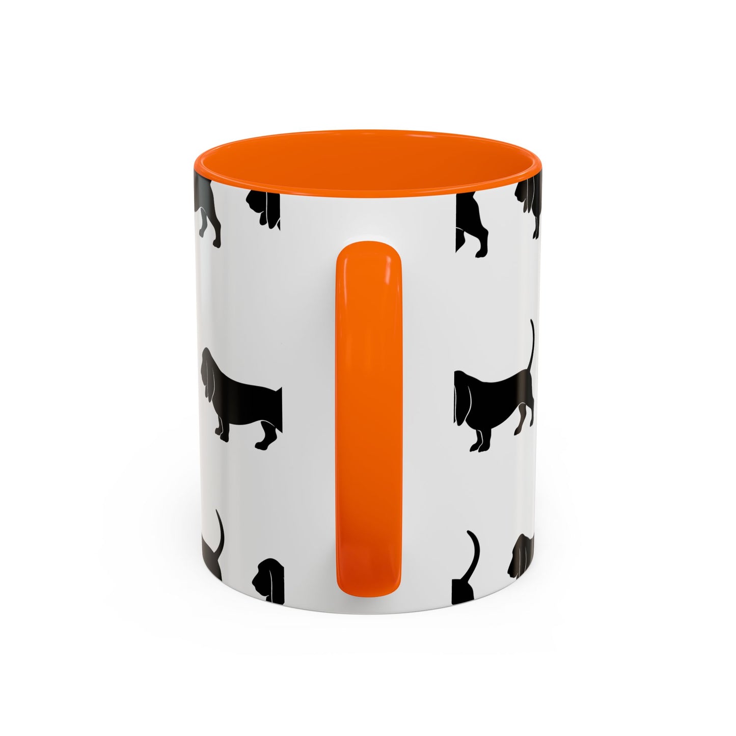 Basset Hound Silhouette 2-Tone Coffee Mug