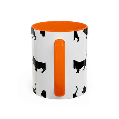 Basset Hound Silhouette 2-Tone Coffee Mug