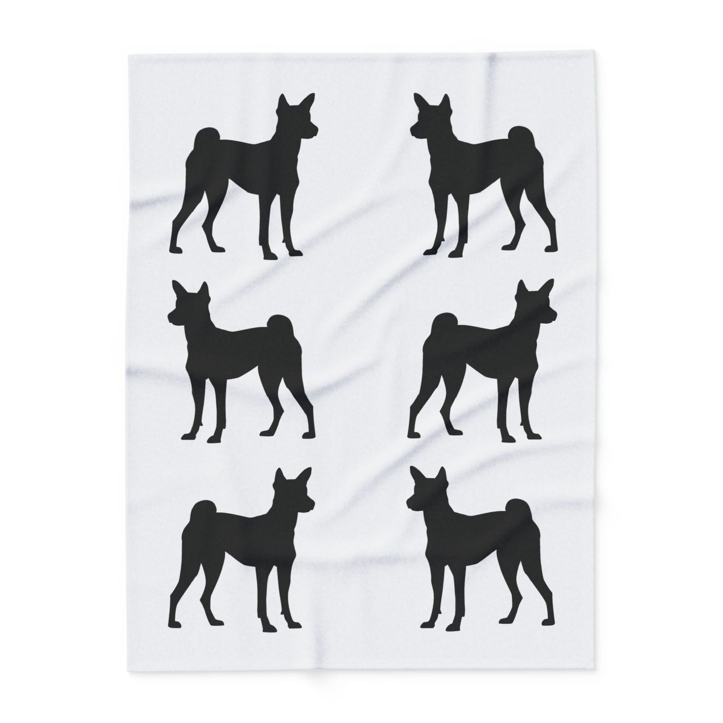 Basenji Silhouette Arctic Fleece Blanket