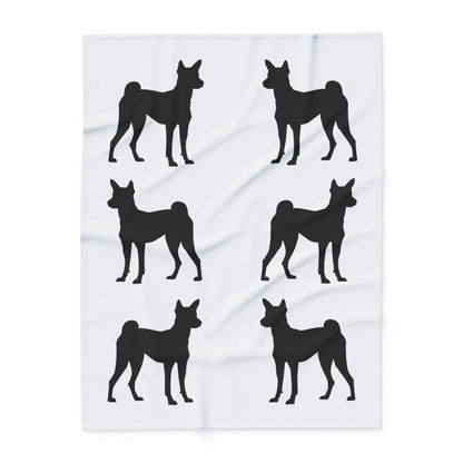 Basenji Silhouette Arctic Fleece Blanket