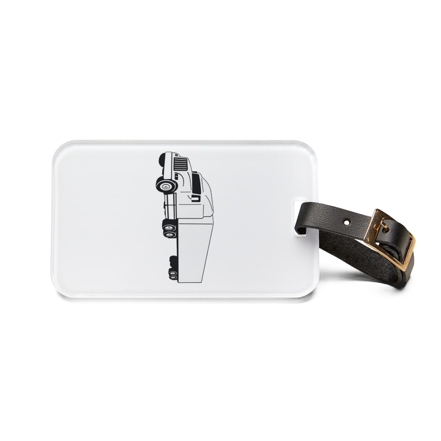 Semi Truck Leather Strap Luggage Tag