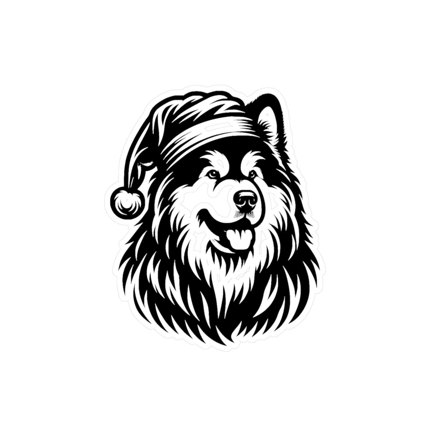 Santa Paws Malamute Vinyl Decal