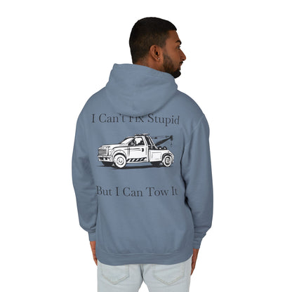 I Can't Fix Stupid Wheel Lift Tow Truck Unisex Lightweight Hoodie