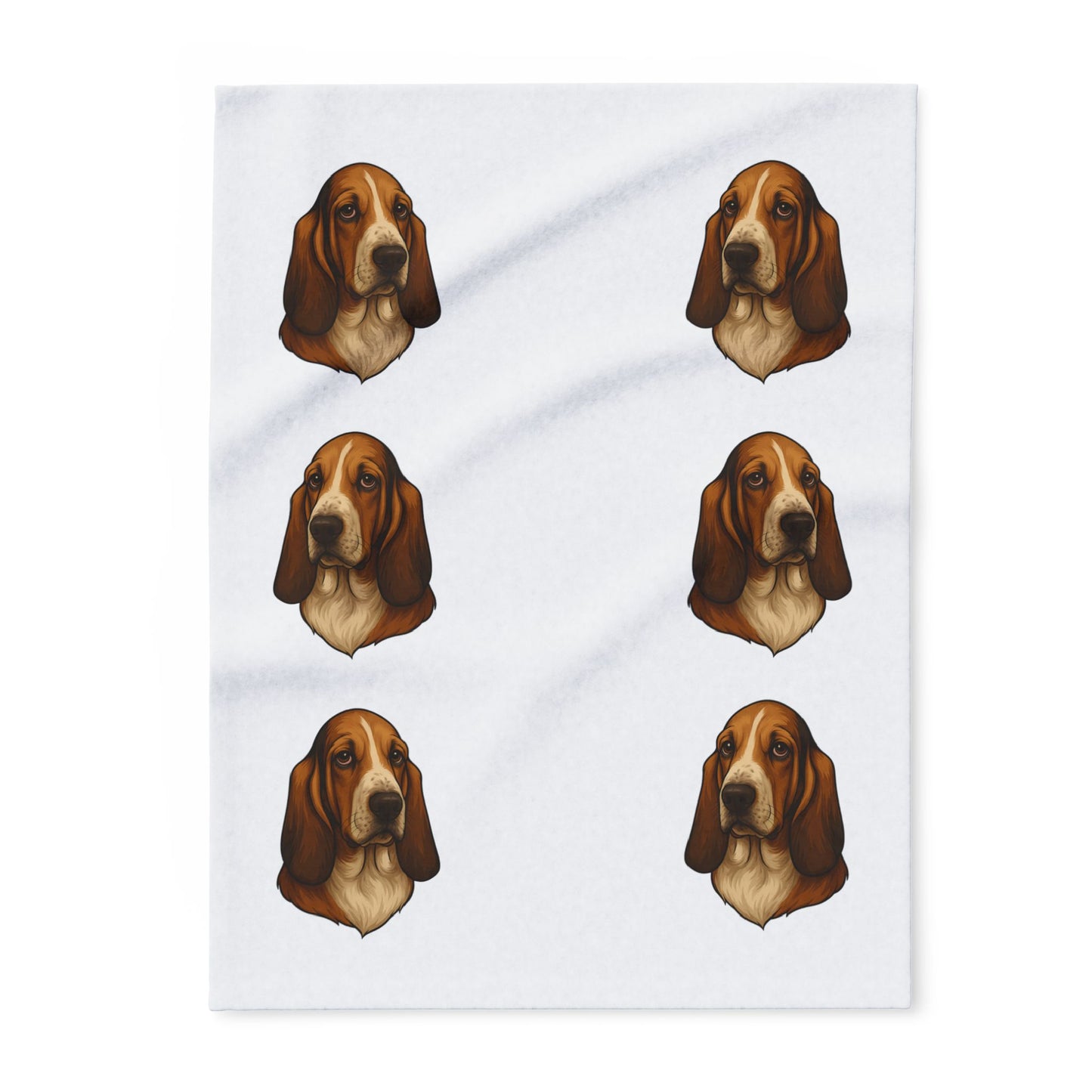 Basset Hound Head Arctic Fleece Blanket