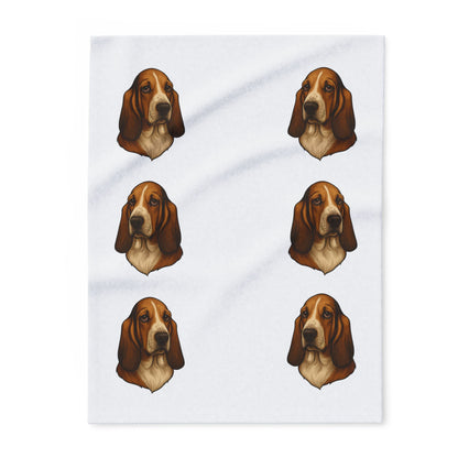 Basset Hound Head Arctic Fleece Blanket