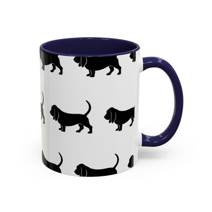 Basset Hound Silhouette 2-Tone Coffee Mug