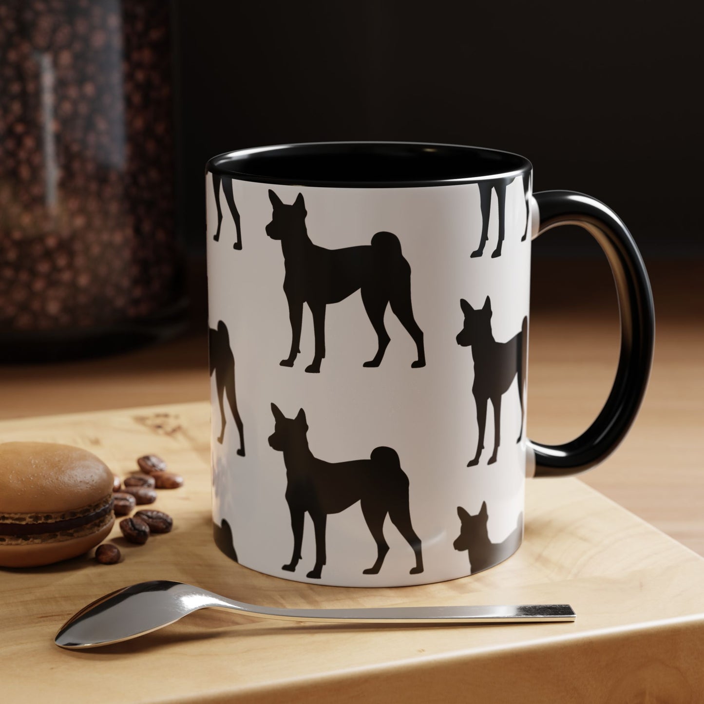 Basenji Silhouette 2-Tone Coffee Mug