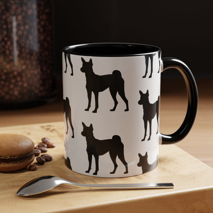 Basenji Silhouette 2-Tone Coffee Mug