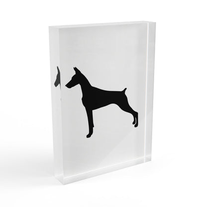 Doberman Silhouette Acrylic Photo Block