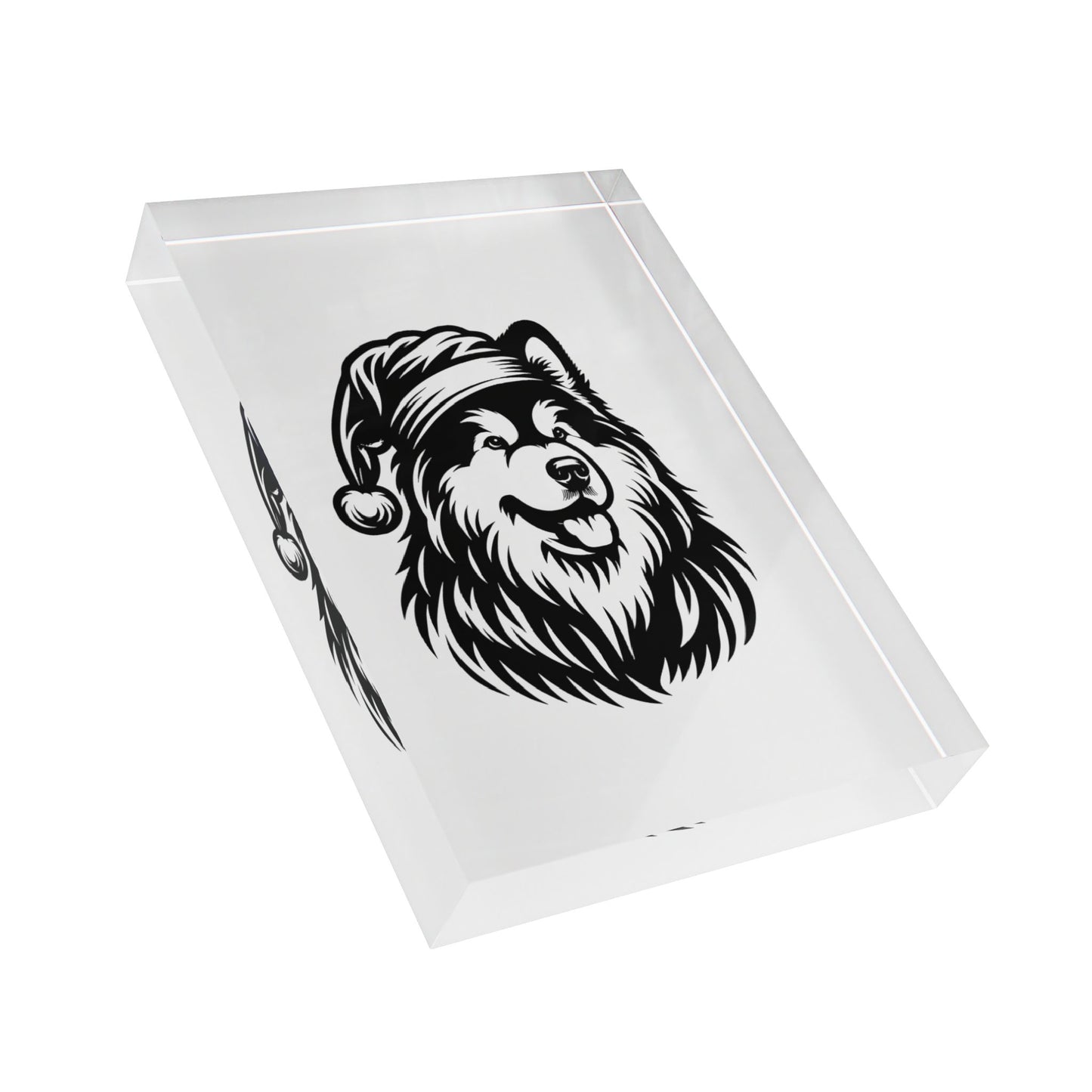 Santa Paws Malamute Acrylic Photo Block