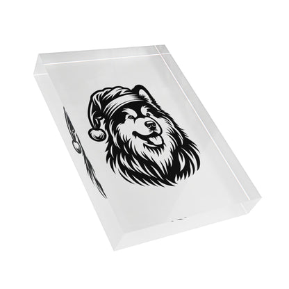 Santa Paws Malamute Acrylic Photo Block