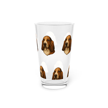 Basset Hound Head Drinking Glass