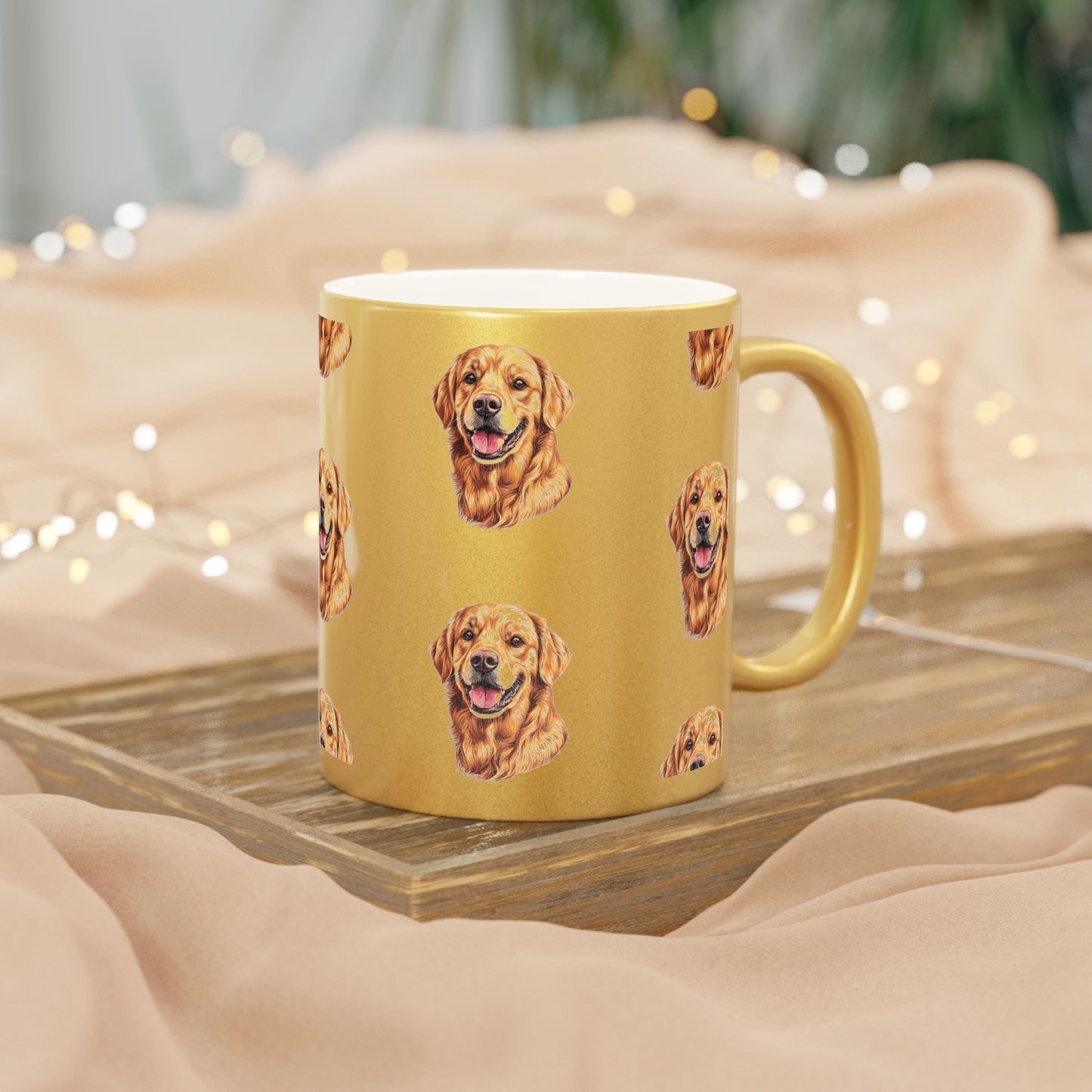 Golden Head Metallic Coffee Mug