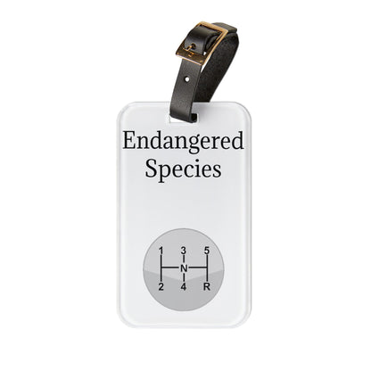 Endangered Species Leather Strap Luggage Tag