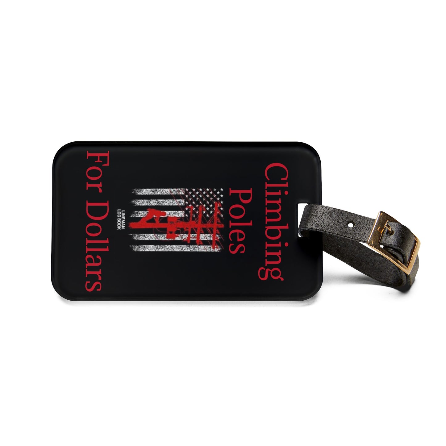 Climbing Poles Leather Strap Luggage Tag