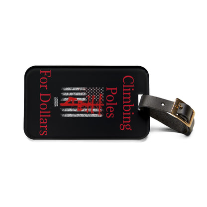 Climbing Poles Leather Strap Luggage Tag